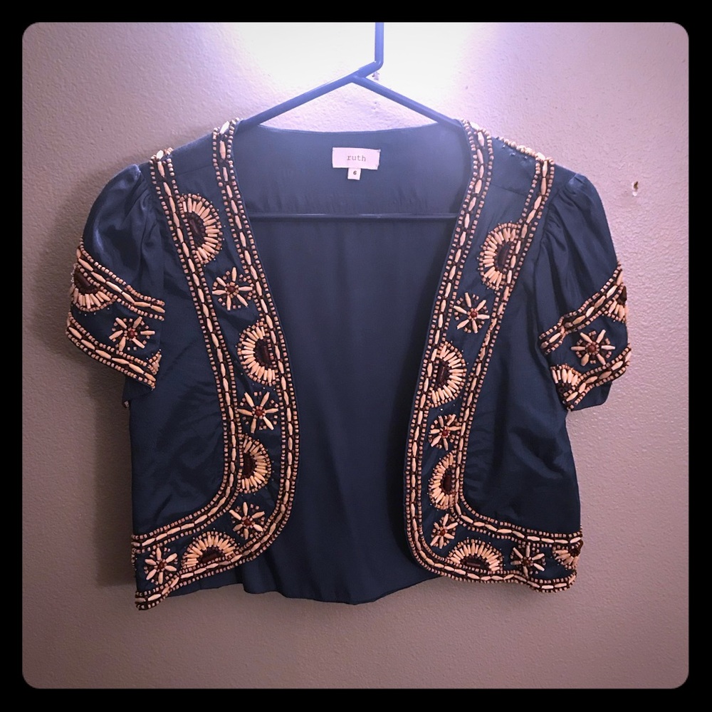 Blue Beaded Bolero